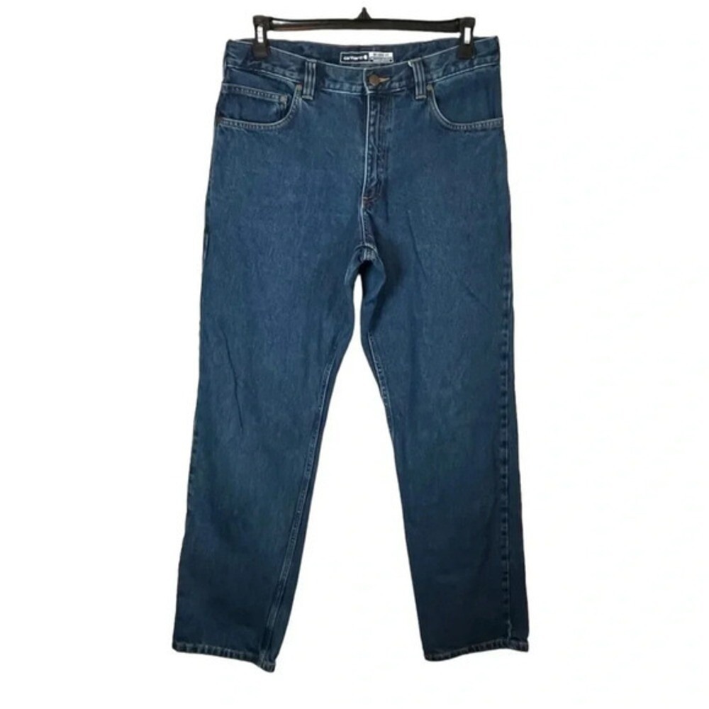 Carhartt‎ Relaxed Fit Straight Leg Jeans Mens 34x34 Blue Denim Workwear